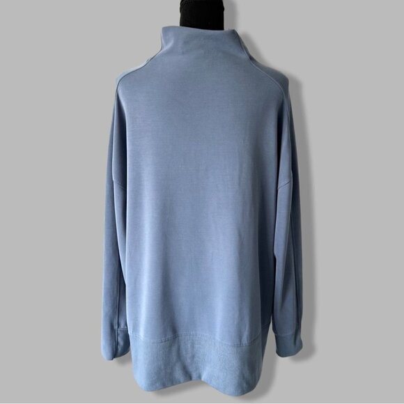 Everyday Sunday Blue  Mockneck Boxy Fit Sweatshirt - Picture 3 of 16